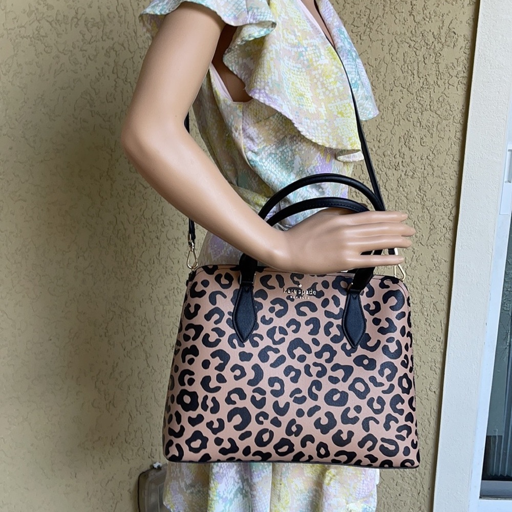 Kate Spade darcy graphic leopard large satchel - Picture 8 of 16